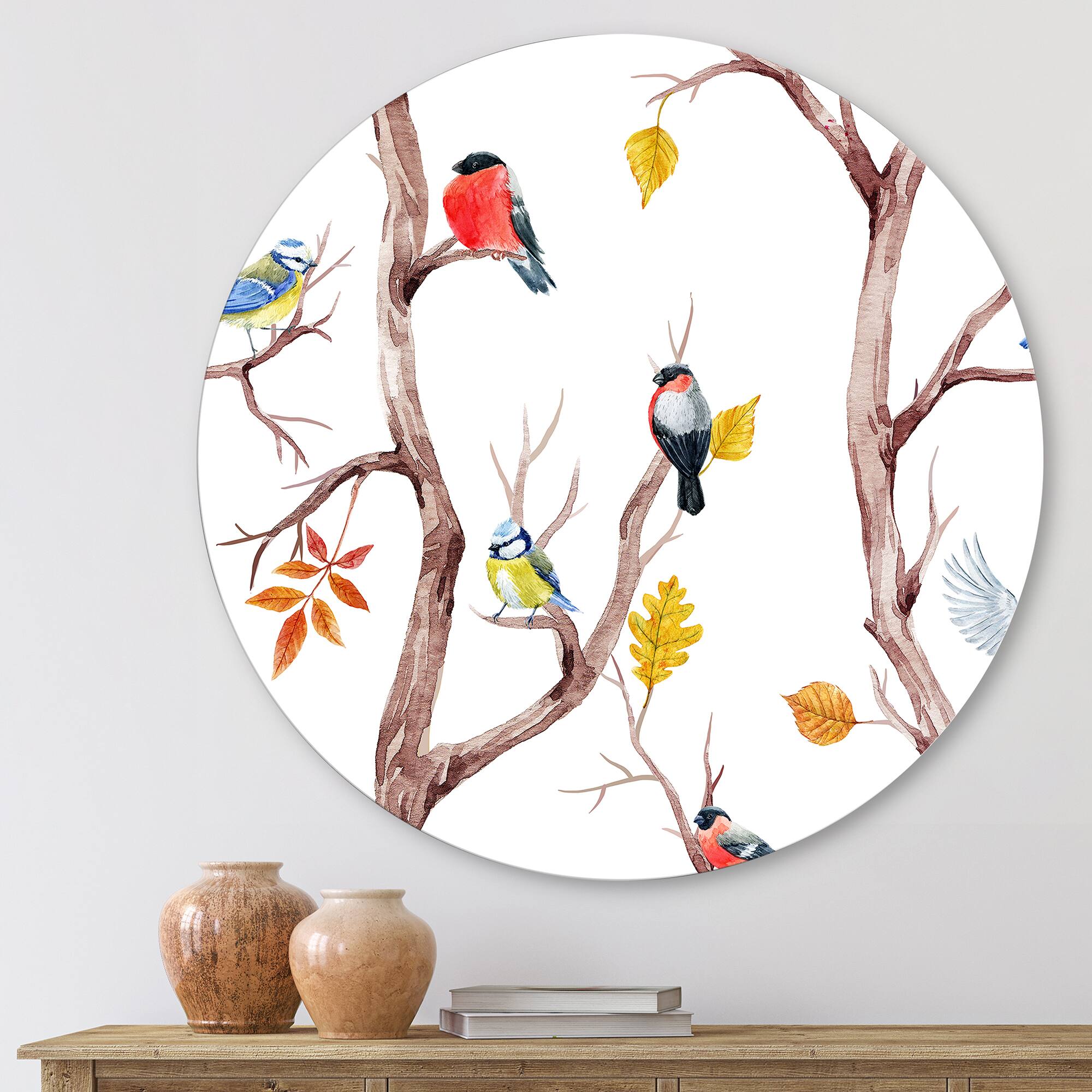 Designart - Fall Trees and Little Birds